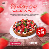 Strawberry Cake Menu Template | PosterMyWall