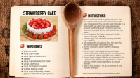 Strawberry Cake Recipe Book Template งานนำเสนอ Presentation (16:9)