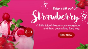 Pink Strawberry Ice Cream Promotion Digitalanzeige Template