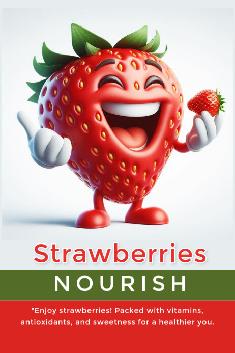 Strawberry Poster template