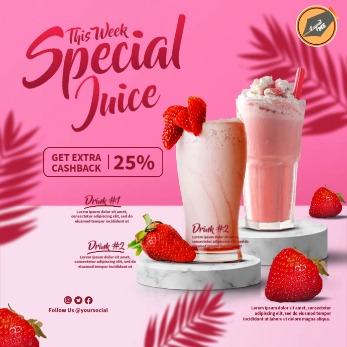 Copy of Strawberry Drink Flyer PosterMyWall