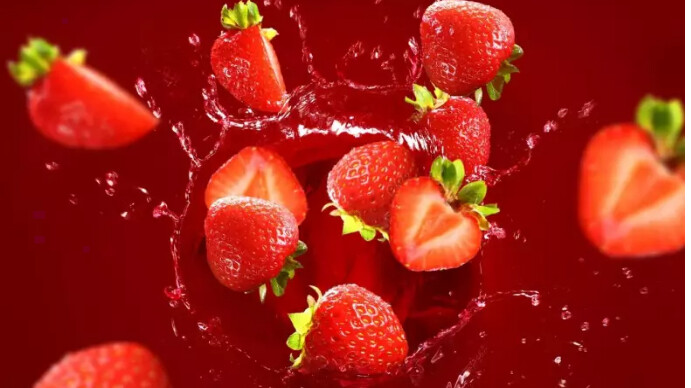 strawberry falling into lot juice YouTube Duimnael template