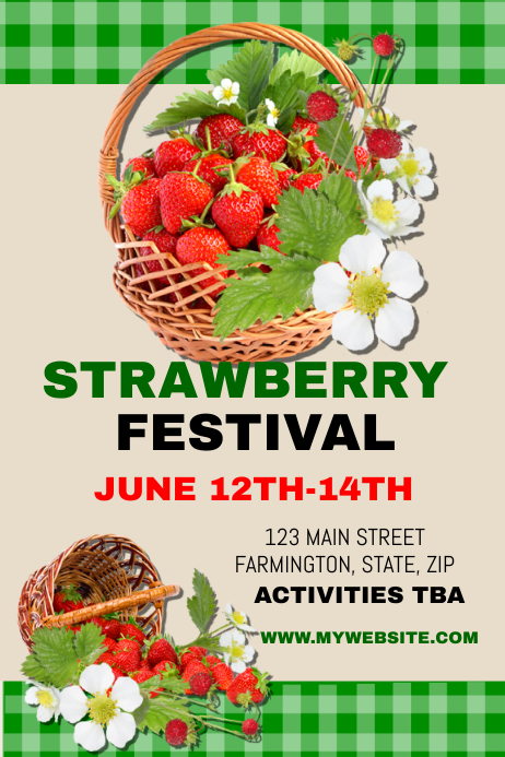 Strawberry Festival template | PosterMyWall