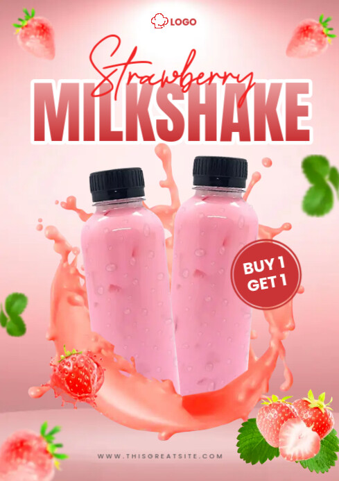Strawberry Milkshake Template PosterMyWall