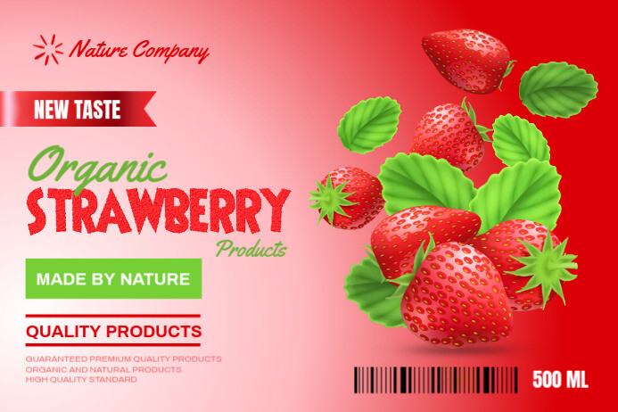 Strawberry Package Product Label Template | PosterMyWall