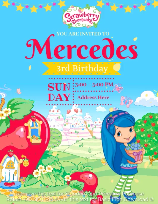 Strawberry Shortcake Template PosterMyWall