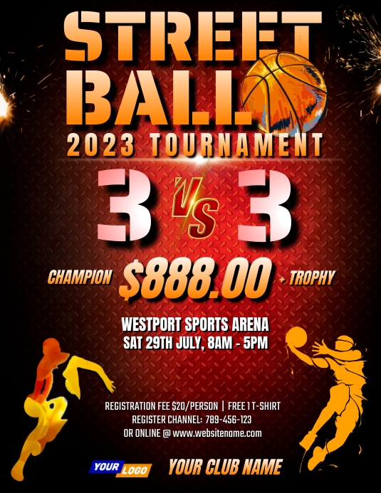 Bandit Darüber hinaus Prognose 3 on 3 basketball flyer Schere