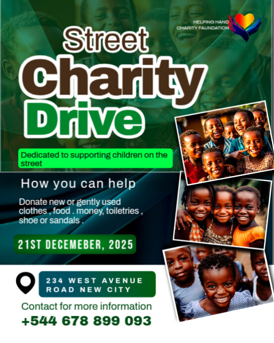 Copy of Street charity drive fundraiser donation event invitation ...