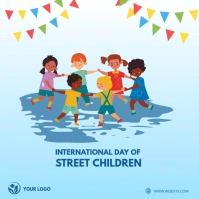Street children day Instagram post สี่เหลี่ยมจัตุรัส (1:1) template