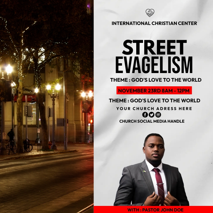 street evangelism Instagram Plasing template