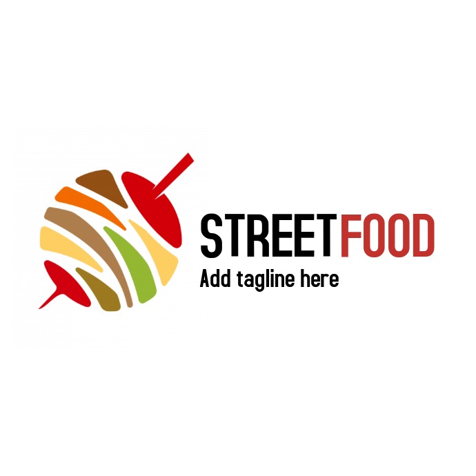 Street food logo Logotipo template