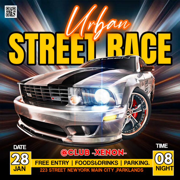 Urban Street Race Instagram Ad Template | PosterMyWall