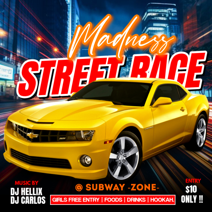 Street Race Event Instagram Ad Template | PosterMyWall