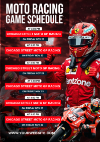 Noir Moto Racing Schedule A5 Template