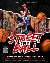 Streetball basketball nba and 1 3×3 tournament event promotion flyer template Instagram post