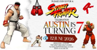 Streetfighter Birthday Party Invitation Cartoon White Gedeelde afbeelding op Facebook template