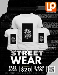 Streetwear Black Design Flyer (US Letter) template