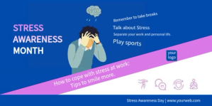 Stress awareness month flyer template