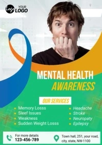 stress depression flyer A4 template