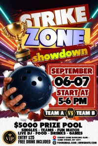 Strike Big. Win The Showdown Poster template