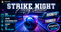 Strike Night Bowling Showdown Imagen Compartida en Facebook template