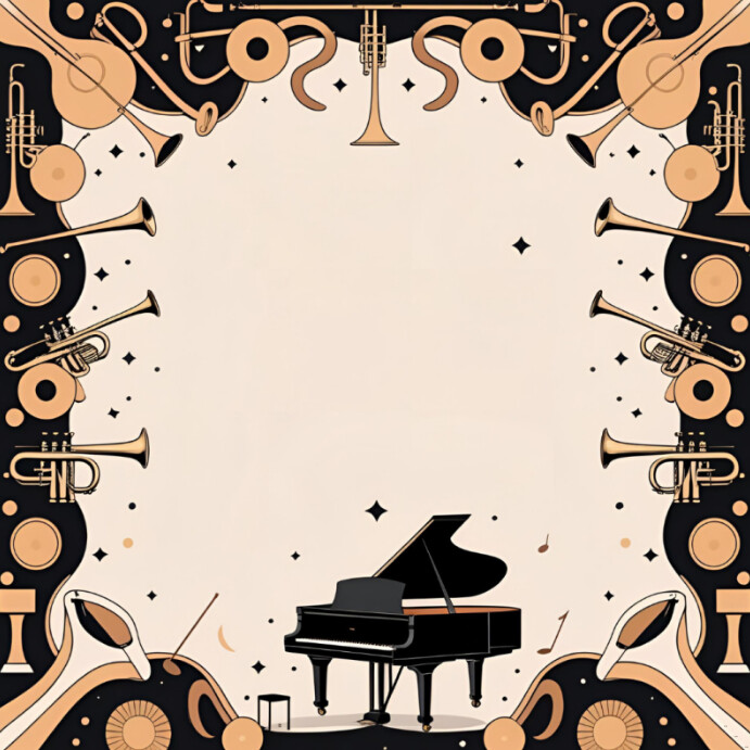Strings Musical Instrument Design Template Instagram-opslag