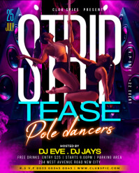 Strip tease strippers pole dancing night club promotion flyer template online poster design Instagram Portrait