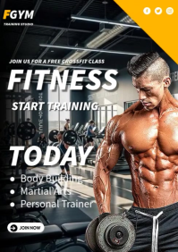 Black Fitness Promotion A4 Template