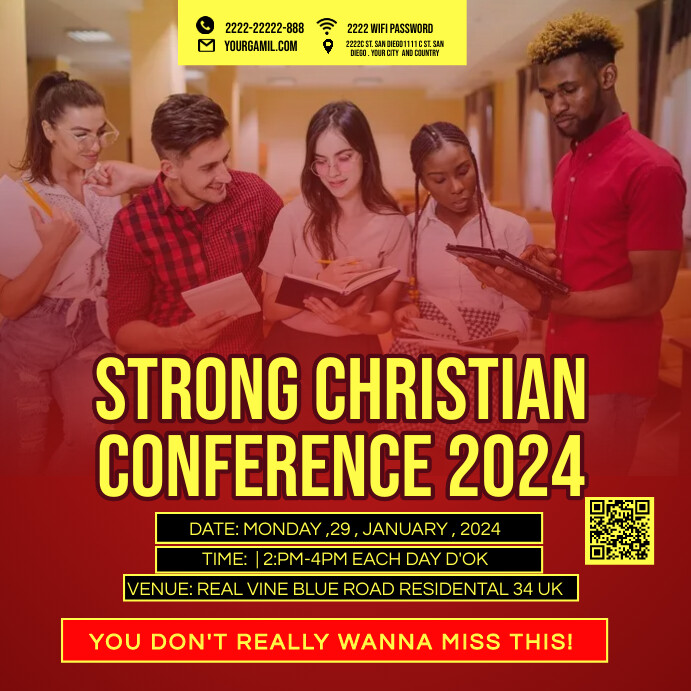 STRONG CHRISTIAN CONFERENCE 2025 Template PosterMyWall
