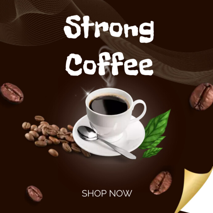 String Coffe STRONG COFFEE Template | PosterMyWall