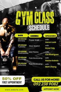 Stronger Every Day Gym Schedule Poster template