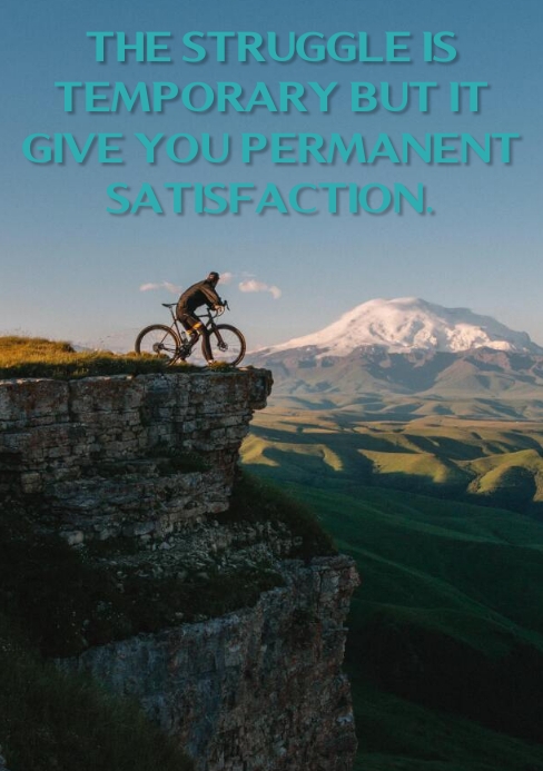 STRUGGLE AND SATISFACTION QUOTE TEMPLATE A5