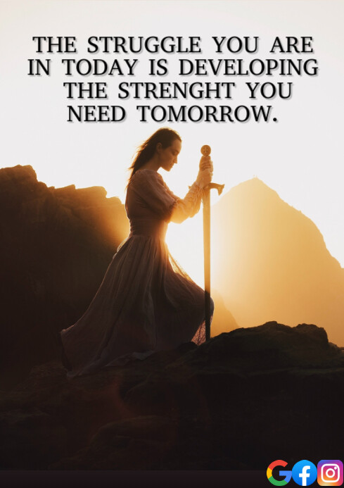 STRUGGLE AND TOMORROW  QUOTE TEMPLATE A1