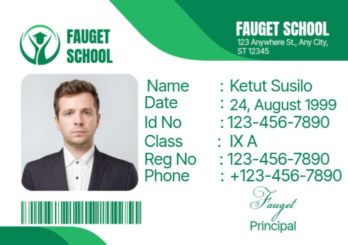 STUDENT CARD A4 template