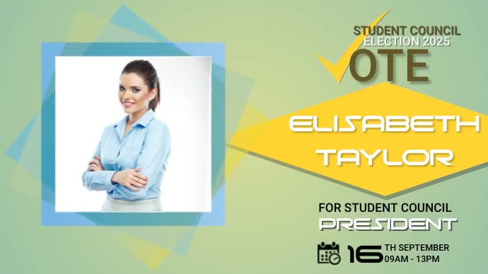 Student Council Election Ad, student campain Twitter Post template