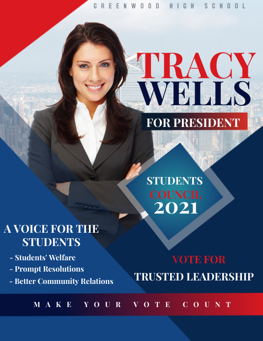 STUDENT COUNCIL ELECTION CAMPAIGN FLYER ad 1 Template PosterMyWall