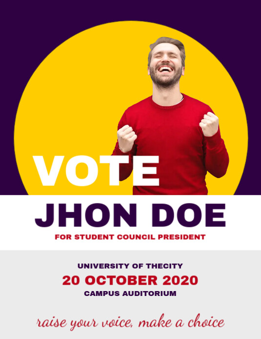 student council poster Flyer (format US Letter) template