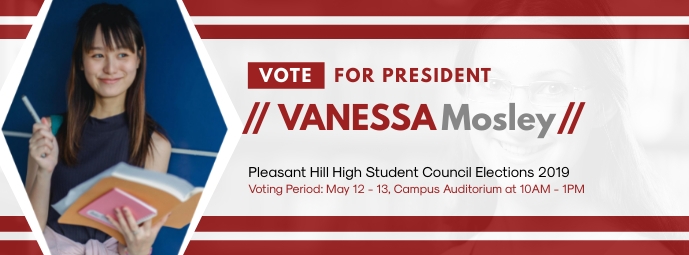 Student Council Vote For Me Facebook Banner Template Postermywall