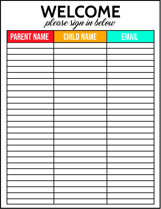 Name Chart Template