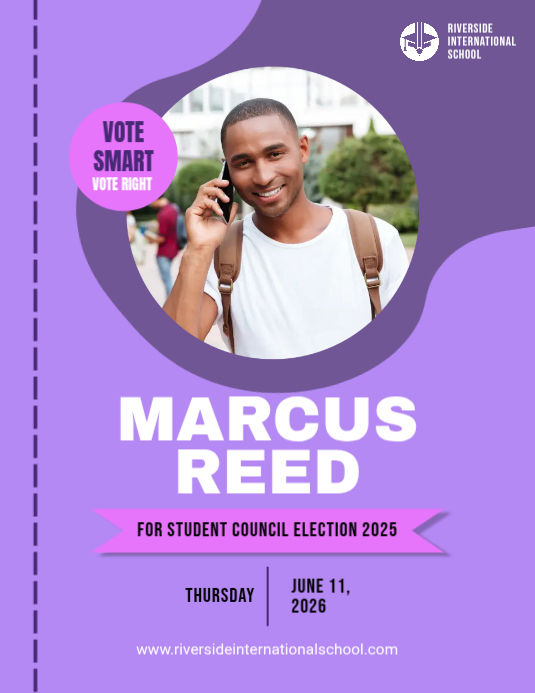 Student Election Purple Image Template | PosterMyWall