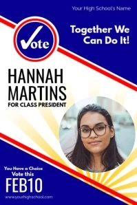 Student Elections for Class President Poster template