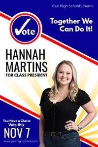 Student Elections for Class President Poster template
