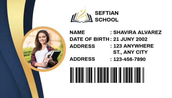 Copy of STUDENT ID CARD DESIGN TEMPLATE | PosterMyWall