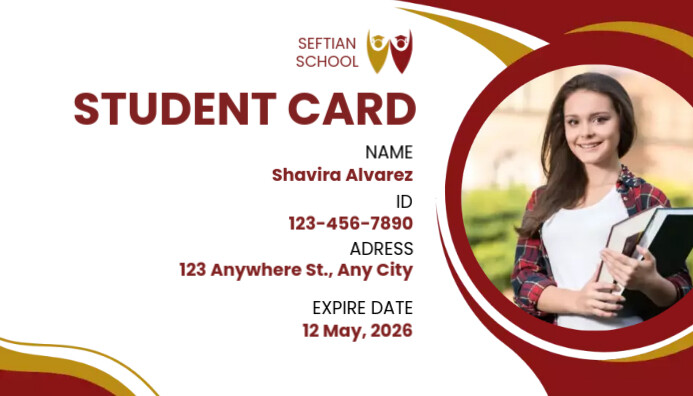Aut Student Id Example STUDENT ID CARD DESIGN TEMPLATE | PosterMyWall