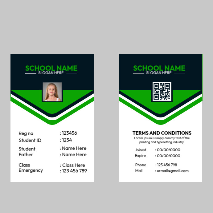 Student Identity Card Template PosterMyWall