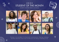 Student of the month student collage postcard template