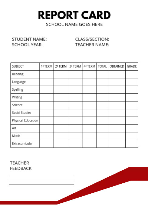 student report card Modelo | PosterMyWall