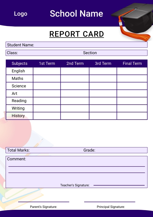 Student Report Card Template | PosterMyWall