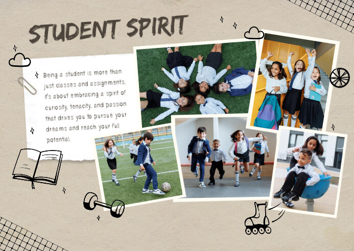 Student spirit student collage postcard Template | PosterMyWall