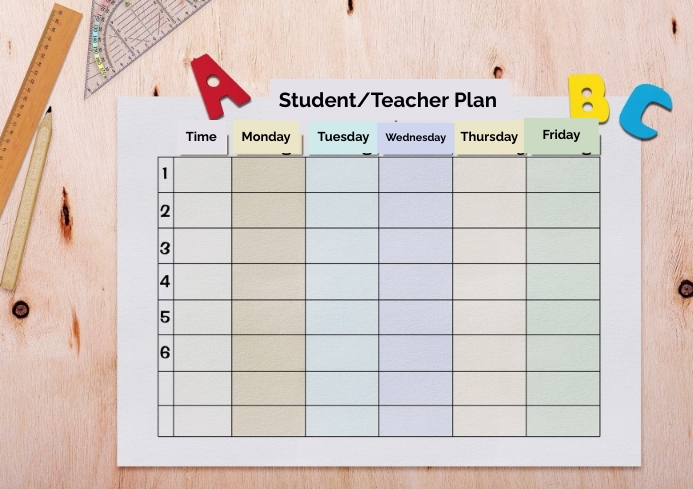 Time Plan Example Student Copy of Student/Teacher Plan TimeTable Free Template | PosterMyWall